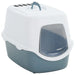 Vidaxl cat litter tray with cover white and blue 56x40x40