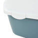 Vidaxl cat litter tray with cover white and blue 56x40x40