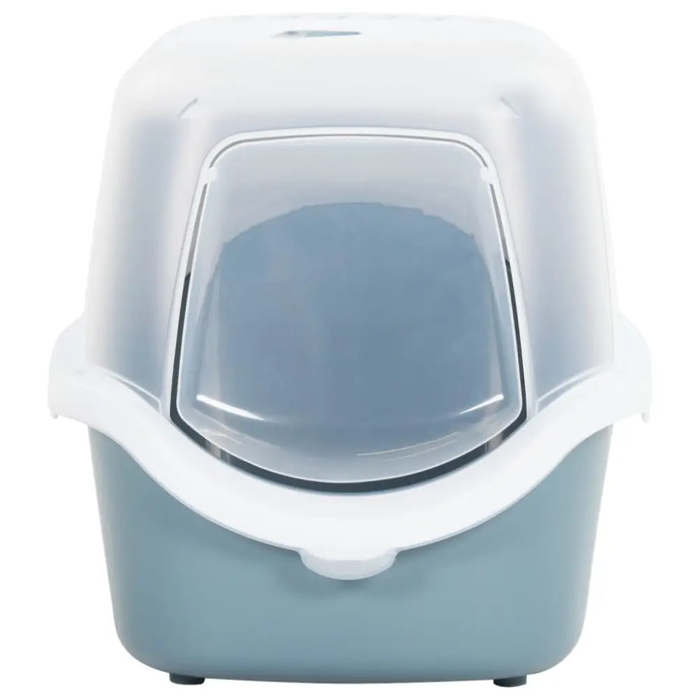 Vidaxl cat litter tray with cover white and blue 56x40x40