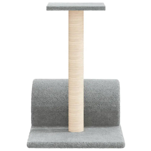 Vidaxl cat scratching post with tunnel light grey