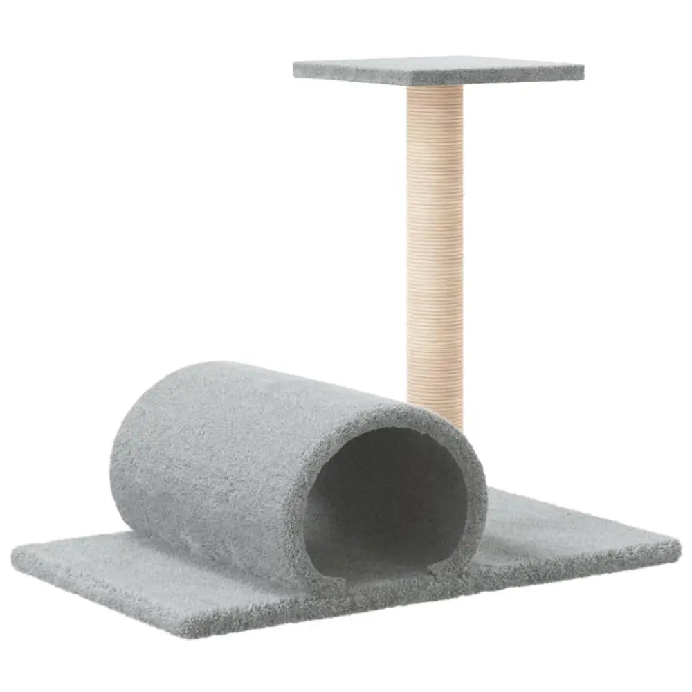 Vidaxl cat scratching post with tunnel light grey