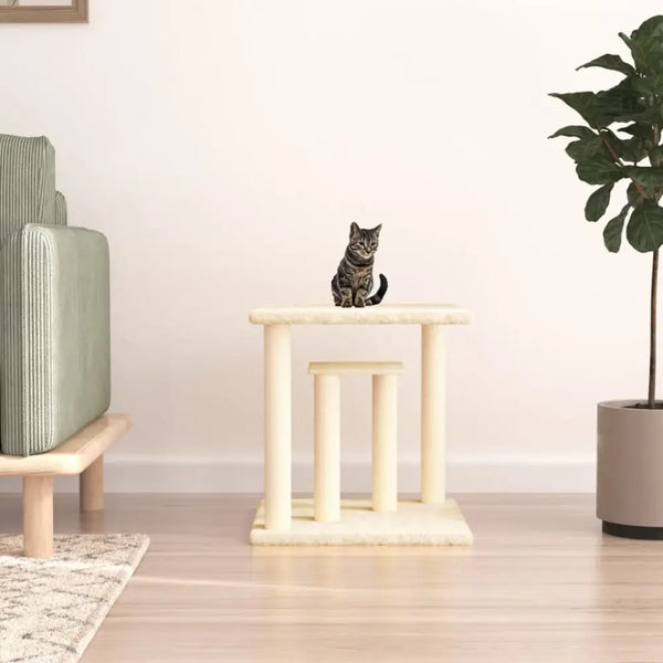 Vidaxl cat scratching posts with platforms cream 50 cm