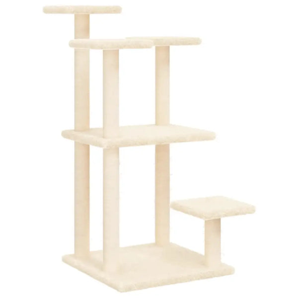 Vidaxl cat scratching posts with platforms cream 98.5 cm