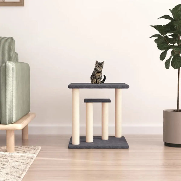 Vidaxl cat scratching posts with platforms dark grey 50 cm