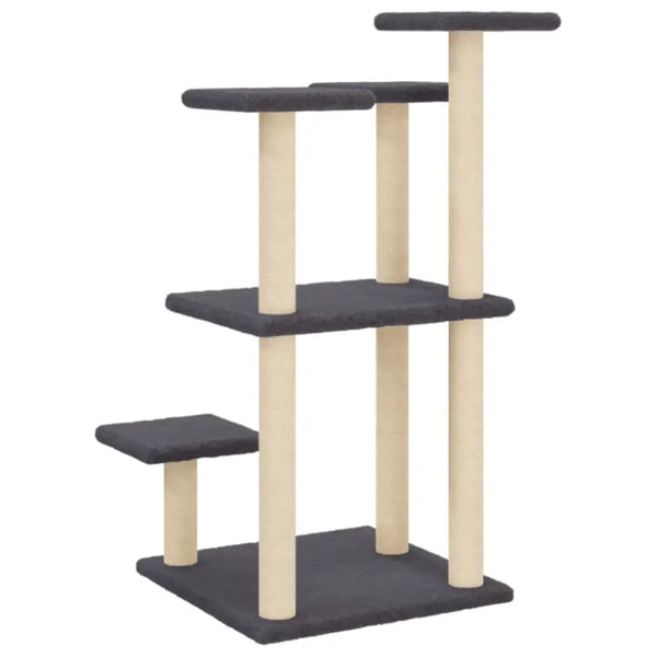 Vidaxl cat scratching posts with platforms dark grey 98.5