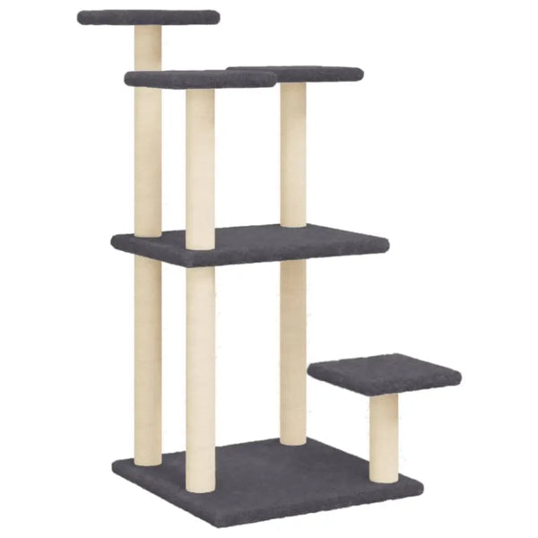 Vidaxl cat scratching posts with platforms dark grey 98.5