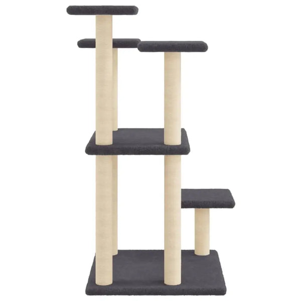 Vidaxl cat scratching posts with platforms dark grey 98.5