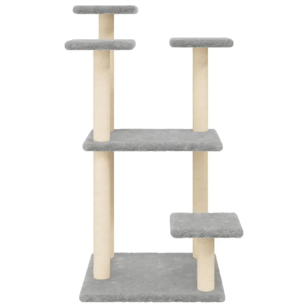 Vidaxl cat scratching posts with platforms light grey 98.5