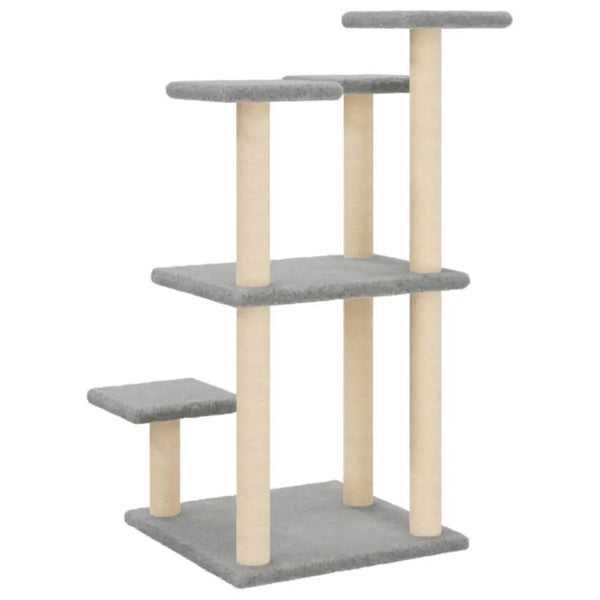 Vidaxl cat scratching posts with platforms light grey 98.5