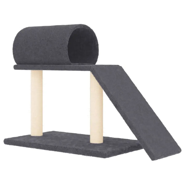 Vidaxl cat scratching posts with tunnel and ladder dark