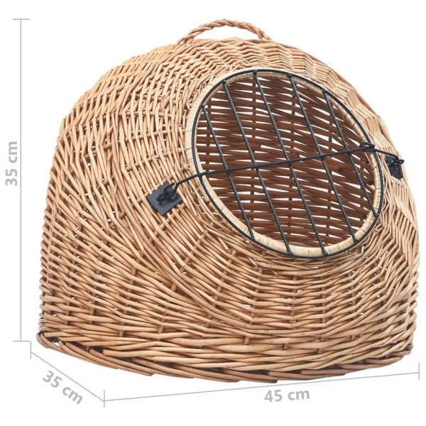 Vidaxl cat transporter 45x35x35 cm natural willow - Brown