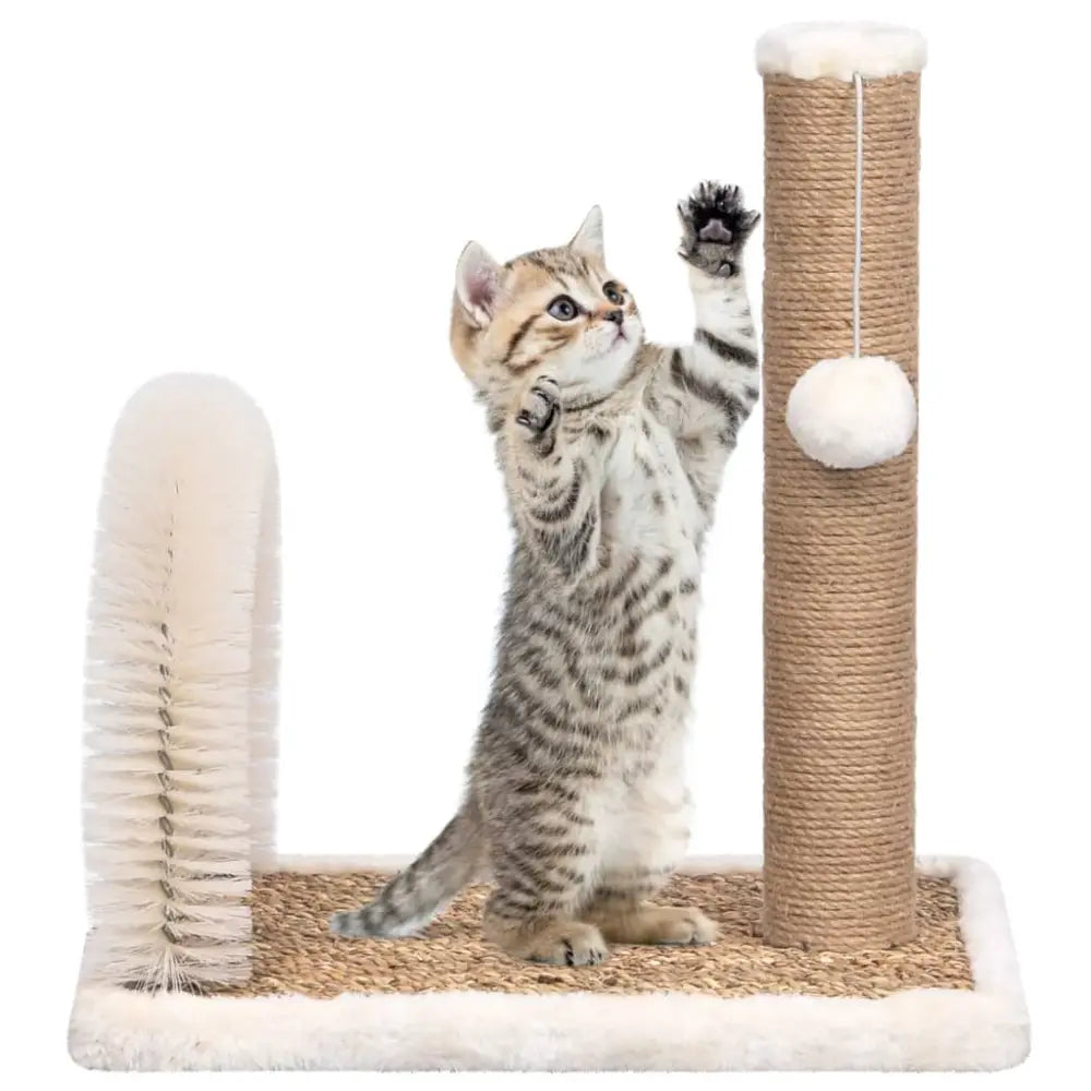 Vidaxl cat tree with arch grooming brush and scratch post