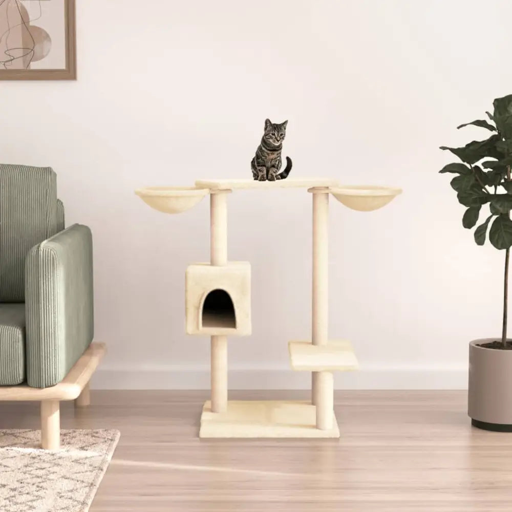 Vidaxl cat tree with scratching posts cream 82 cm - Cream