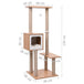 Vidaxl cat tree with sisal scratching mat 129 cm - Brown