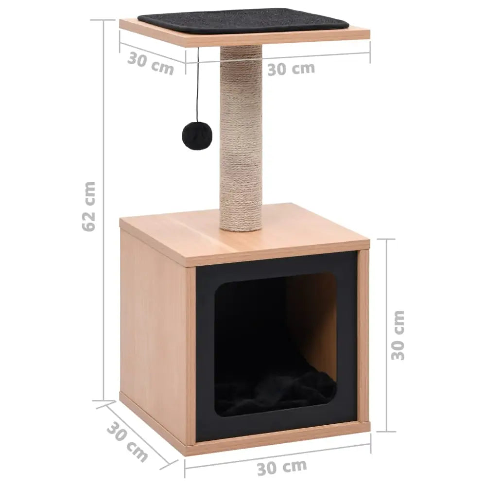 Vidaxl cat tree with sisal scratching mat 62 cm - Brown