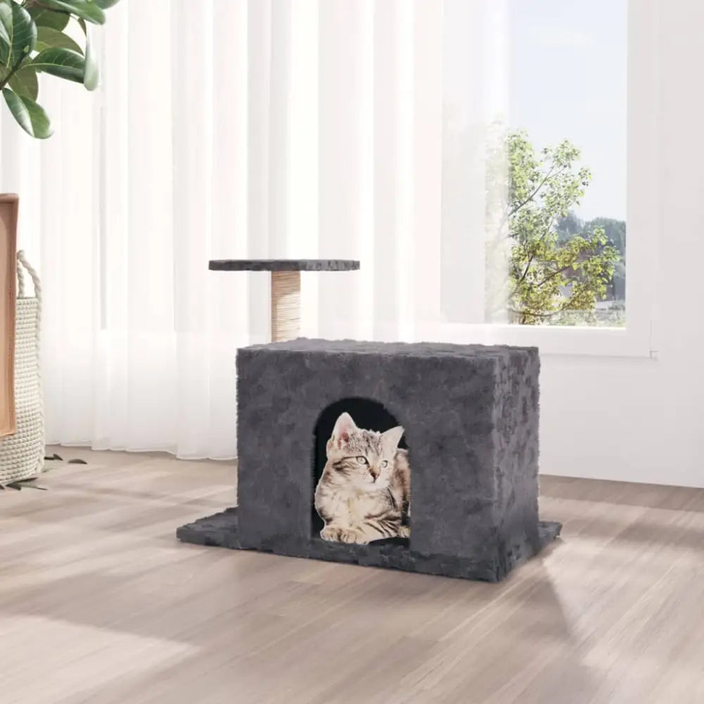 Vidaxl cat tree with sisal scratching post dark grey 51 cm