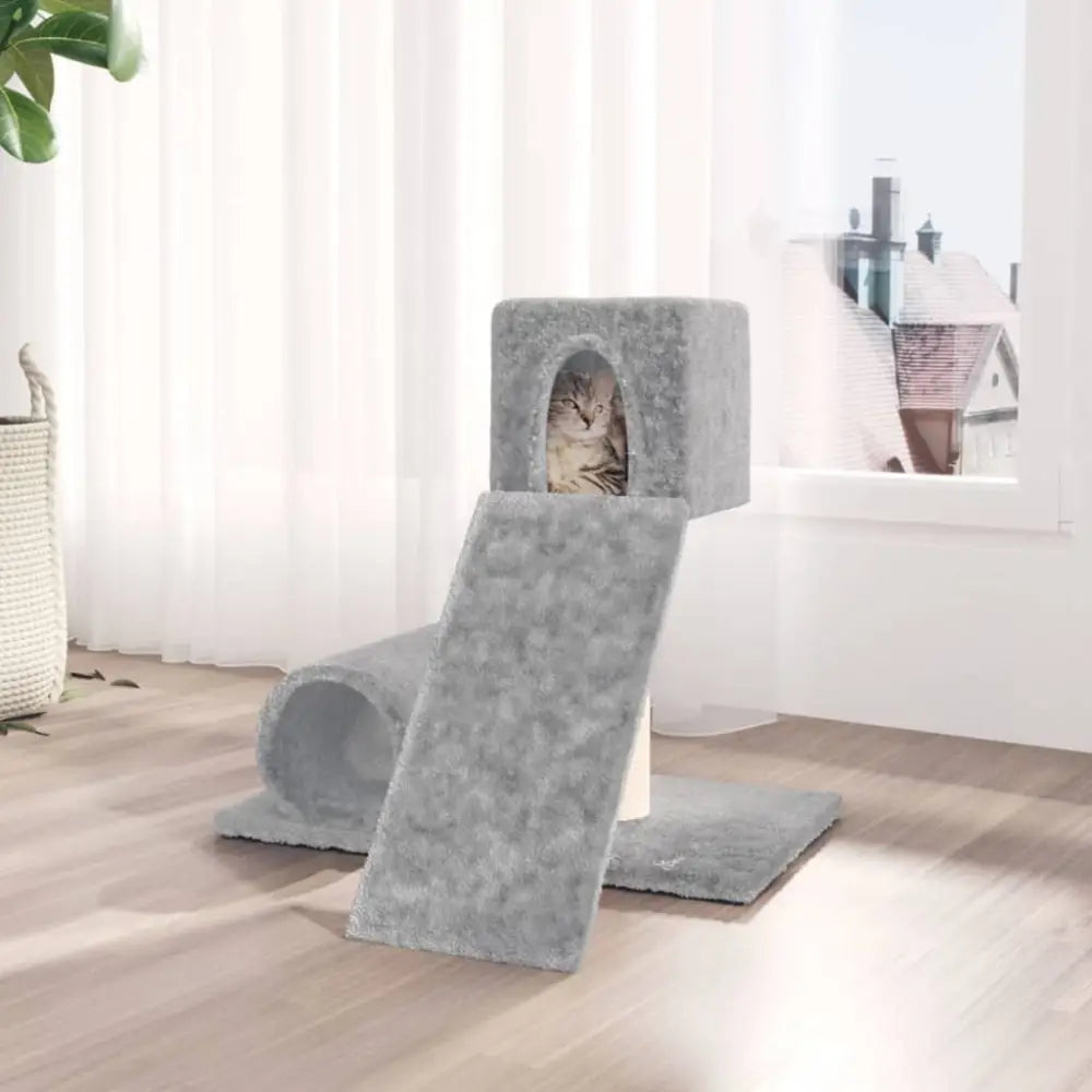 Vidaxl cat tree with sisal scratching post light grey 59 cm