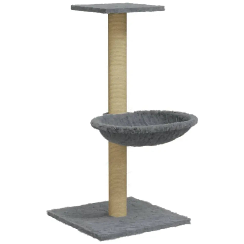 Vidaxl cat tree with sisal scratching post light grey 74 cm