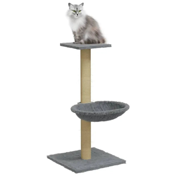 Vidaxl cat tree with sisal scratching post light grey 74 cm