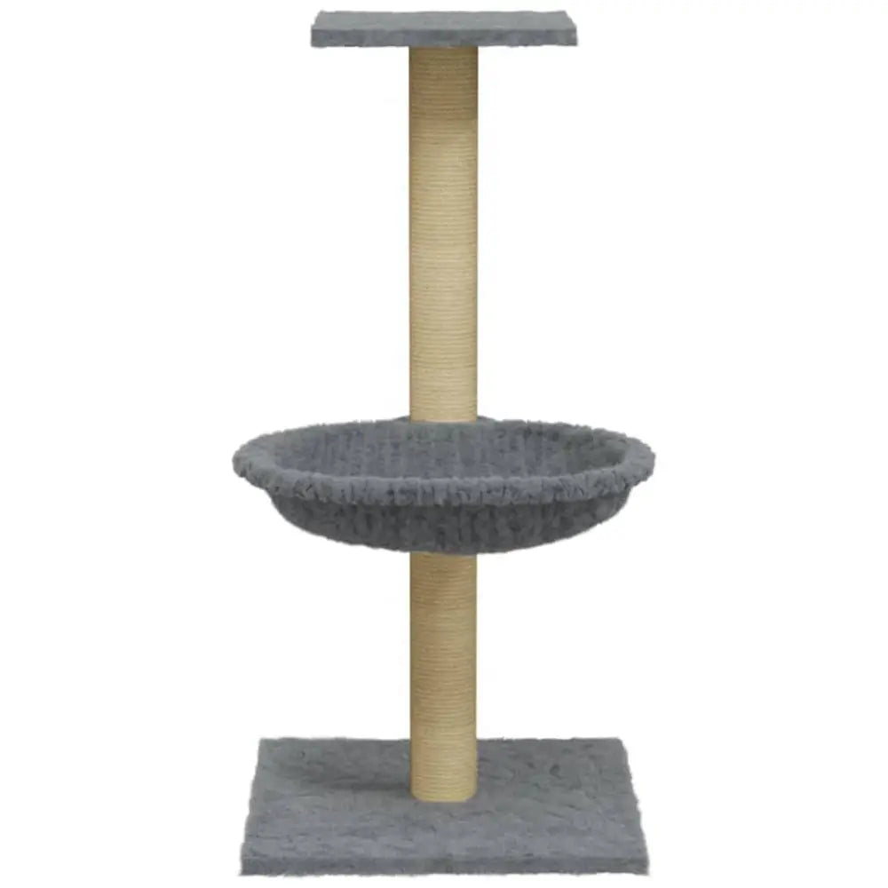 Vidaxl cat tree with sisal scratching post light grey 74 cm