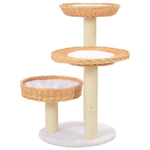 Vidaxl cat tree with sisal scratching post natural willow