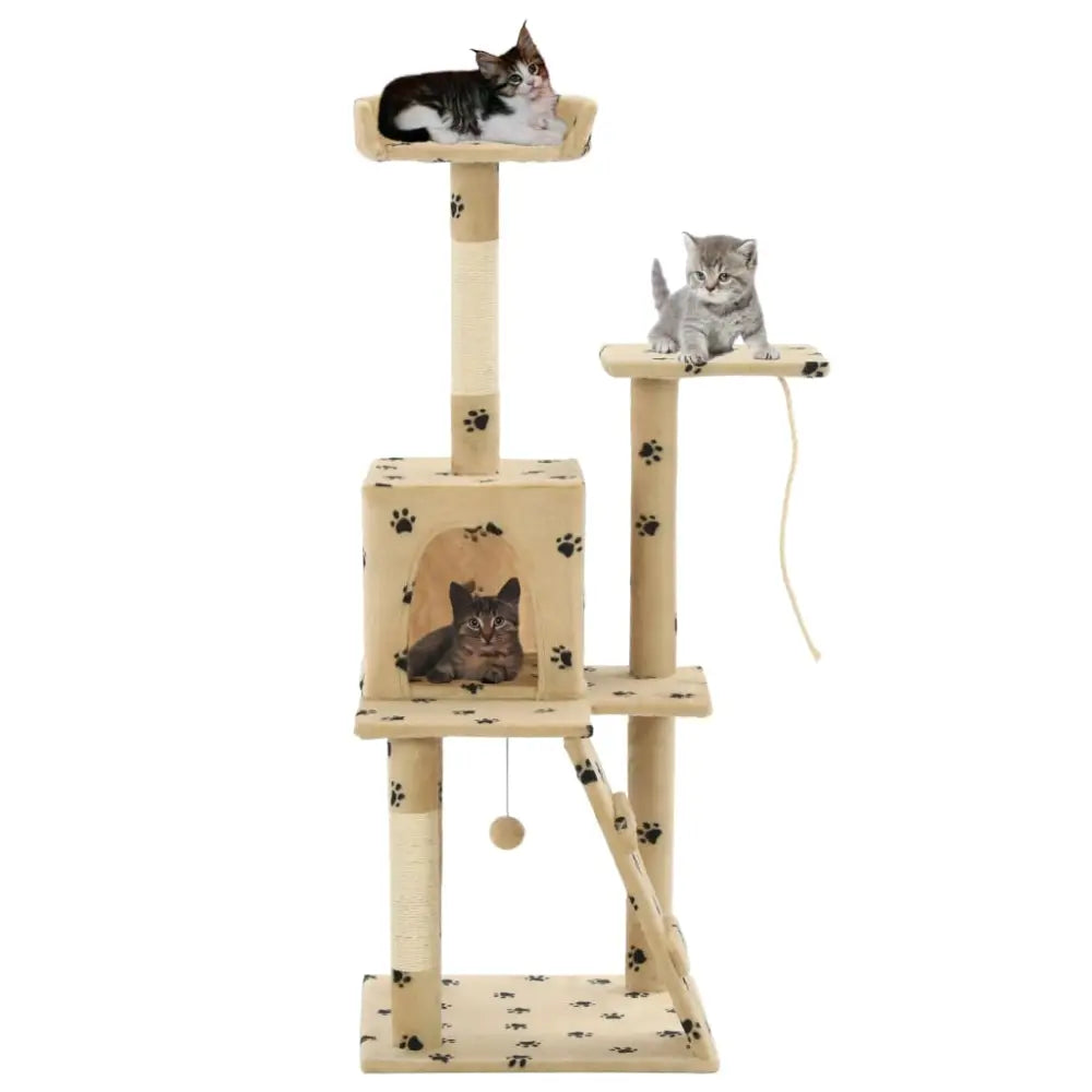 Vidaxl cat tree with sisal scratching posts 120 cm beige