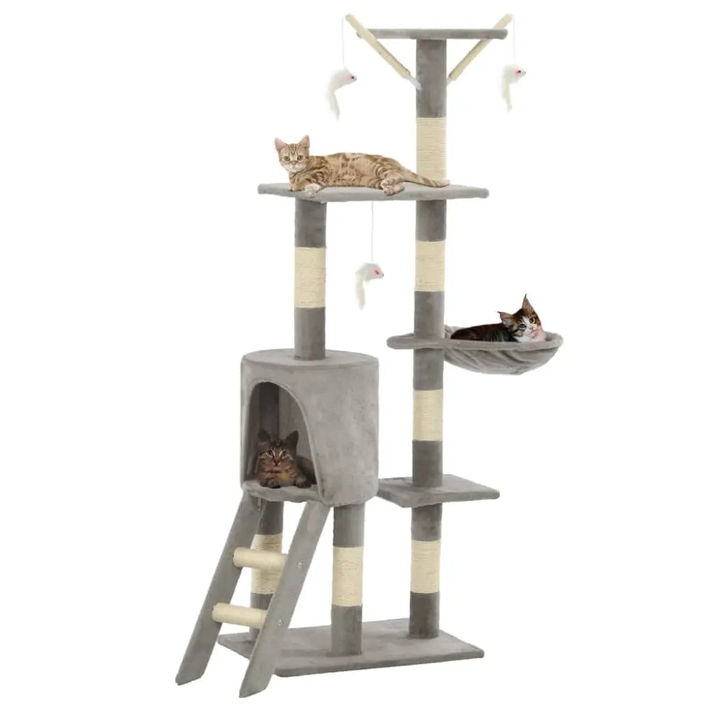 Vidaxl cat tree with sisal scratching posts 138 cm grey