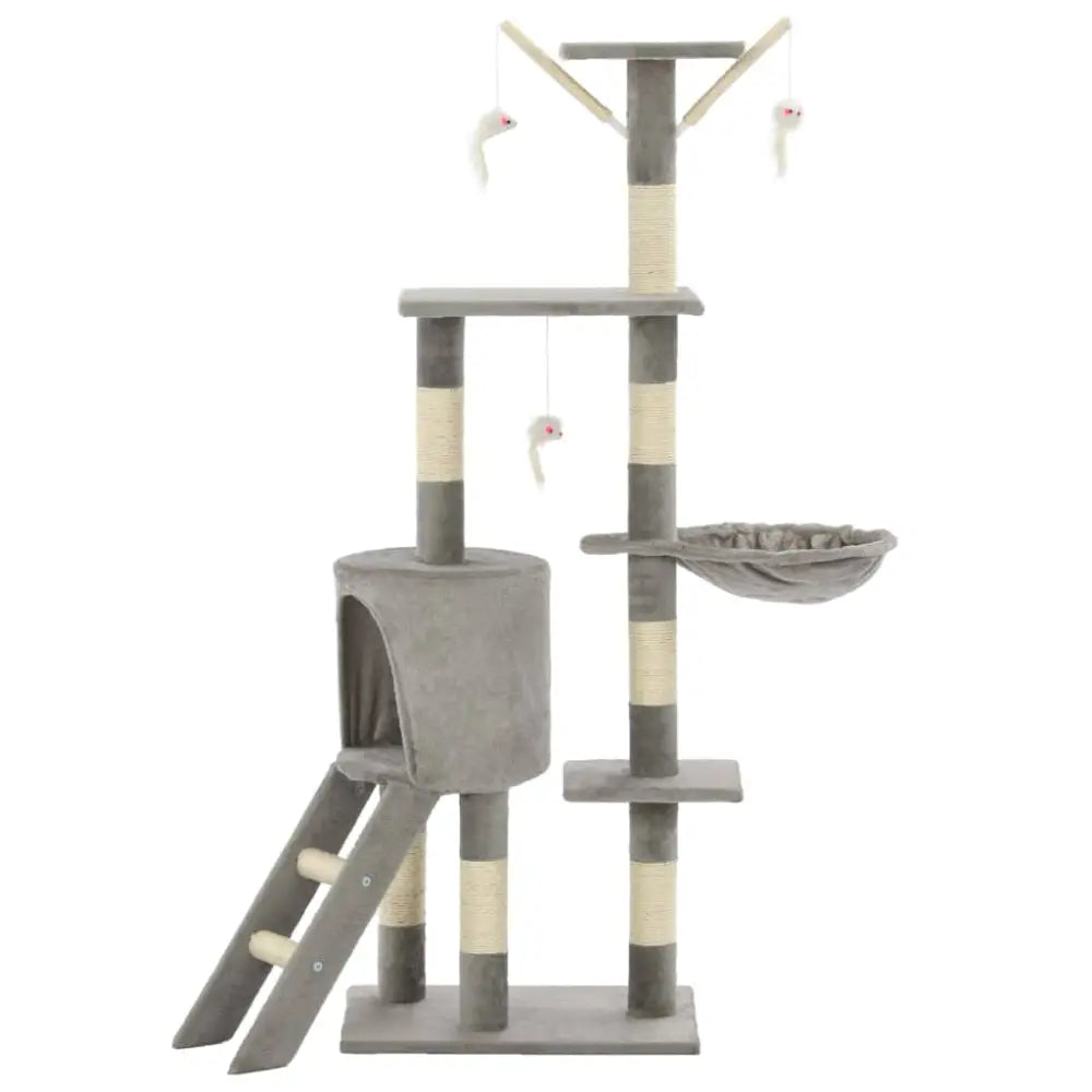 Vidaxl cat tree with sisal scratching posts 138 cm grey