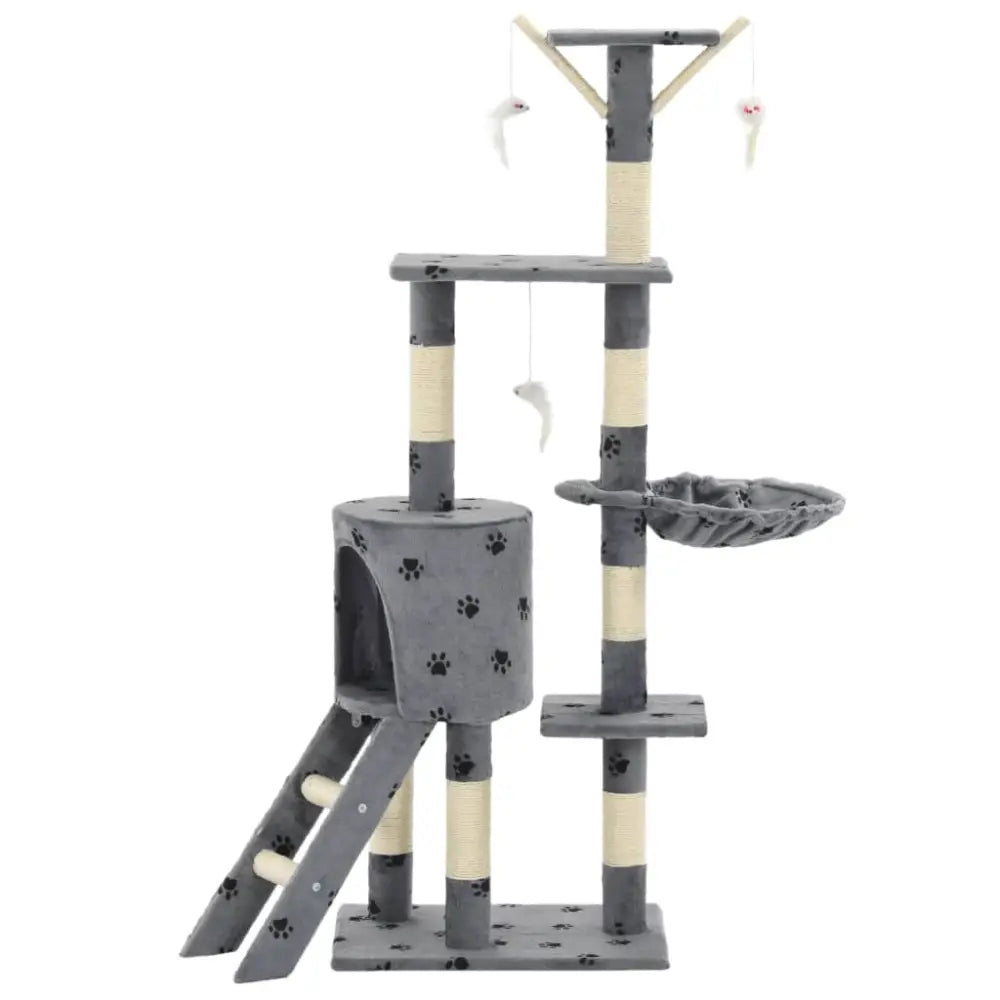 Vidaxl cat tree with sisal scratching posts 138 cm grey paw