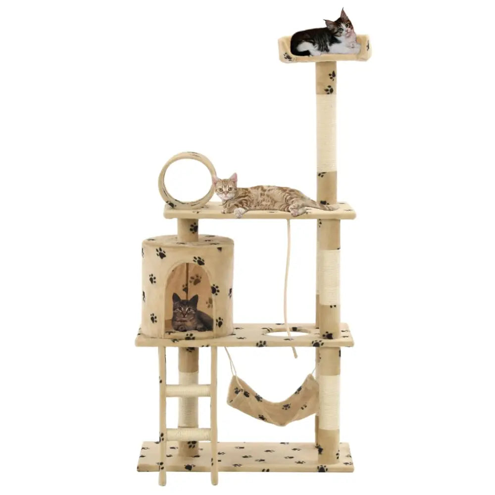 Vidaxl cat tree with sisal scratching posts 140 cm beige