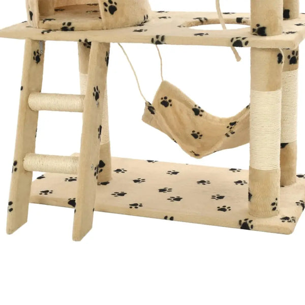 Vidaxl cat tree with sisal scratching posts 140 cm beige