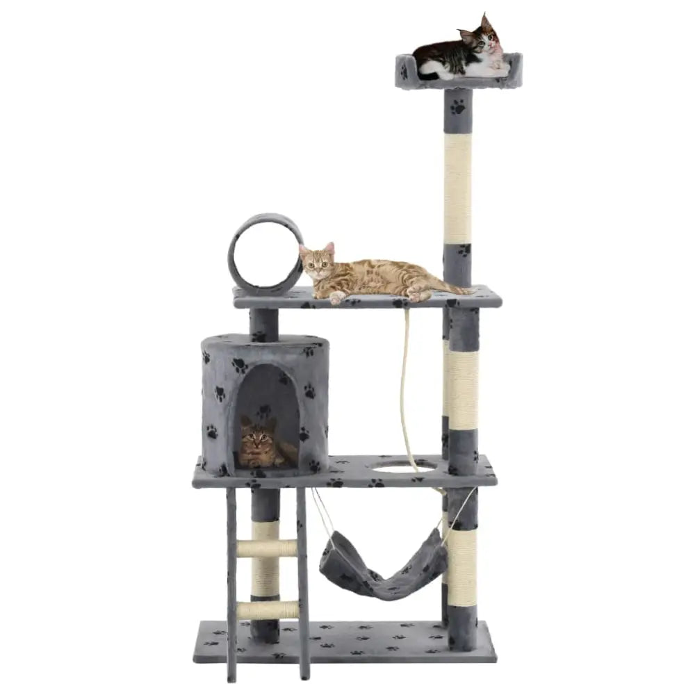 Vidaxl cat tree with sisal scratching posts 140 cm grey paw