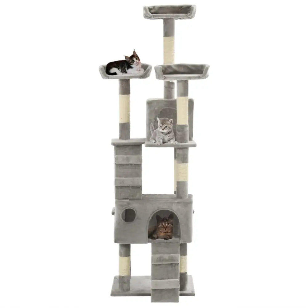 Vidaxl cat tree with sisal scratching posts 170 cm grey