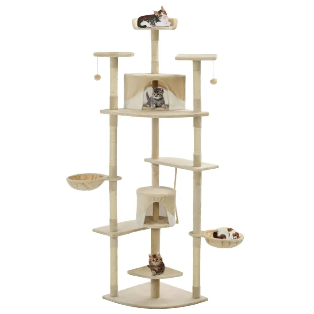 Vidaxl cat tree with sisal scratching posts 203 cm beige