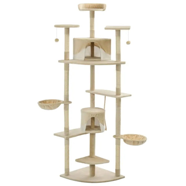 Vidaxl cat tree with sisal scratching posts 203 cm beige