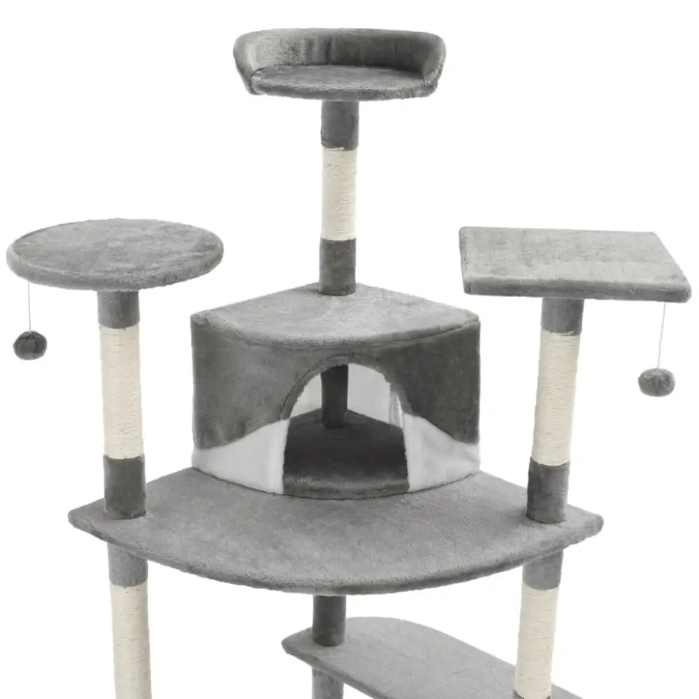 Vidaxl cat tree with sisal scratching posts 203 cm grey