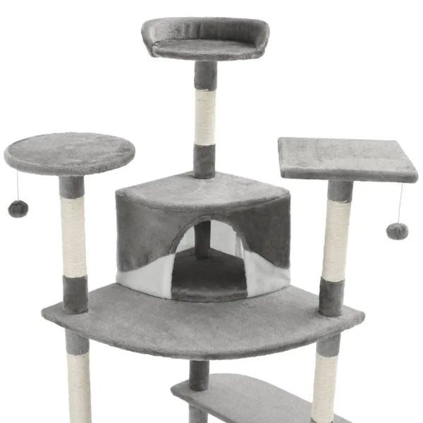 Vidaxl cat tree with sisal scratching posts 203 cm grey