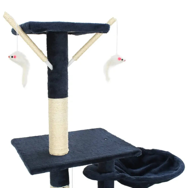 Vidaxl cat tree with sisal scratching posts 230-250 cm blue