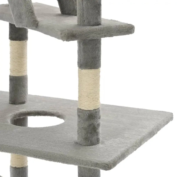 Vidaxl cat tree with sisal scratching posts 230-260 cm grey