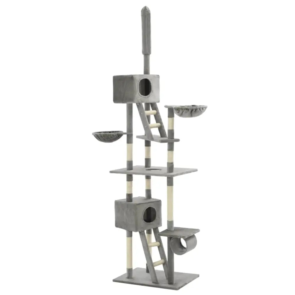 Vidaxl cat tree with sisal scratching posts 230-260 cm grey