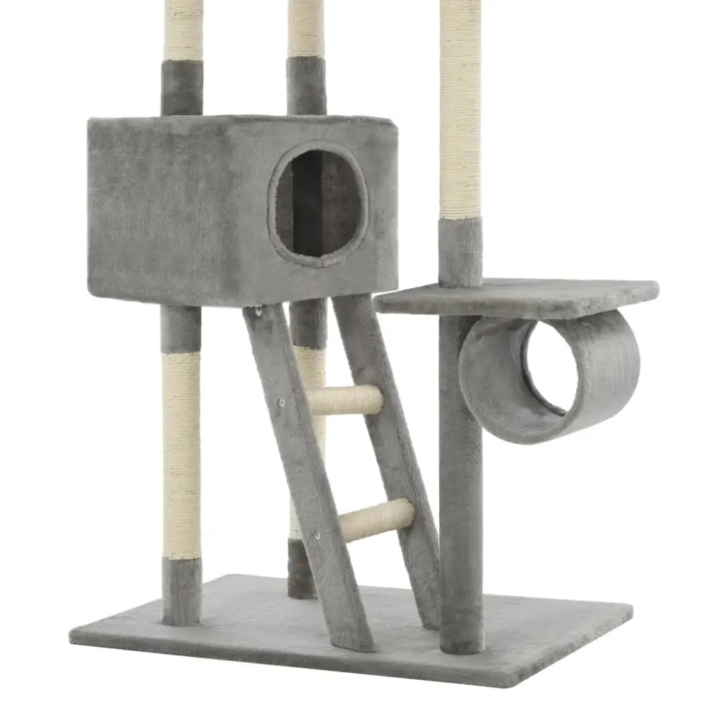 Vidaxl cat tree with sisal scratching posts 230-260 cm grey