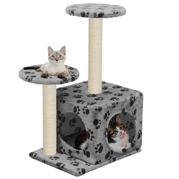 Vidaxl cat tree with sisal scratching posts 60 cm grey paw