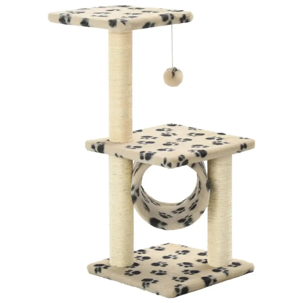 Vidaxl cat tree with sisal scratching posts 65 cm beige paw