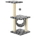 Vidaxl cat tree with sisal scratching posts 65 cm grey paw