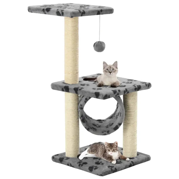 Vidaxl cat tree with sisal scratching posts 65 cm grey paw