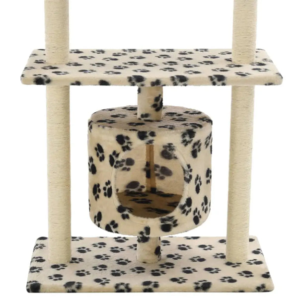 Vidaxl cat tree with sisal scratching posts 95 cm beige paw