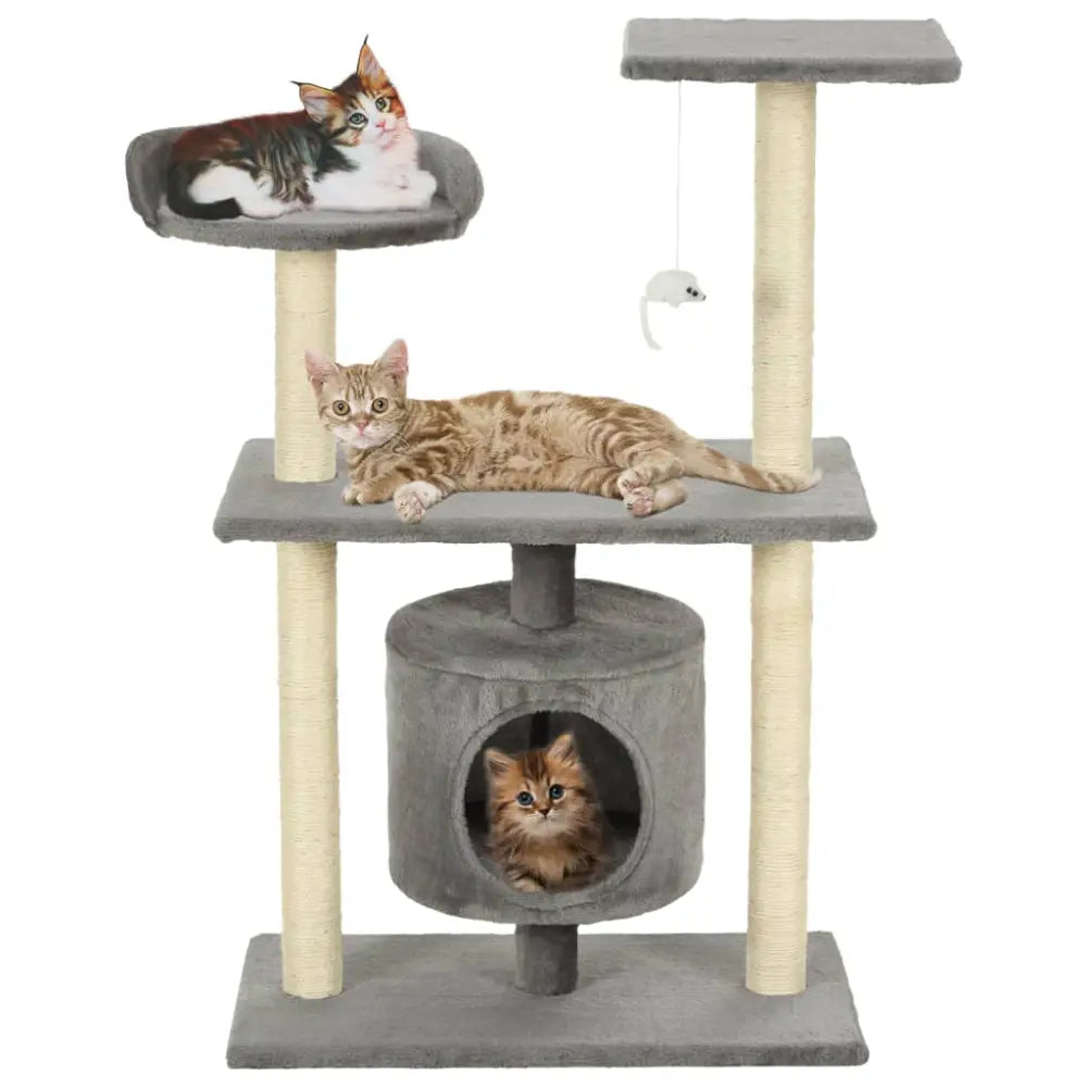 Vidaxl cat tree with sisal scratching posts 95 cm grey