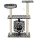 Vidaxl cat tree with sisal scratching posts 95 cm grey paw