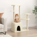 Vidaxl cat tree with sisal scratching posts cream 107.5 cm