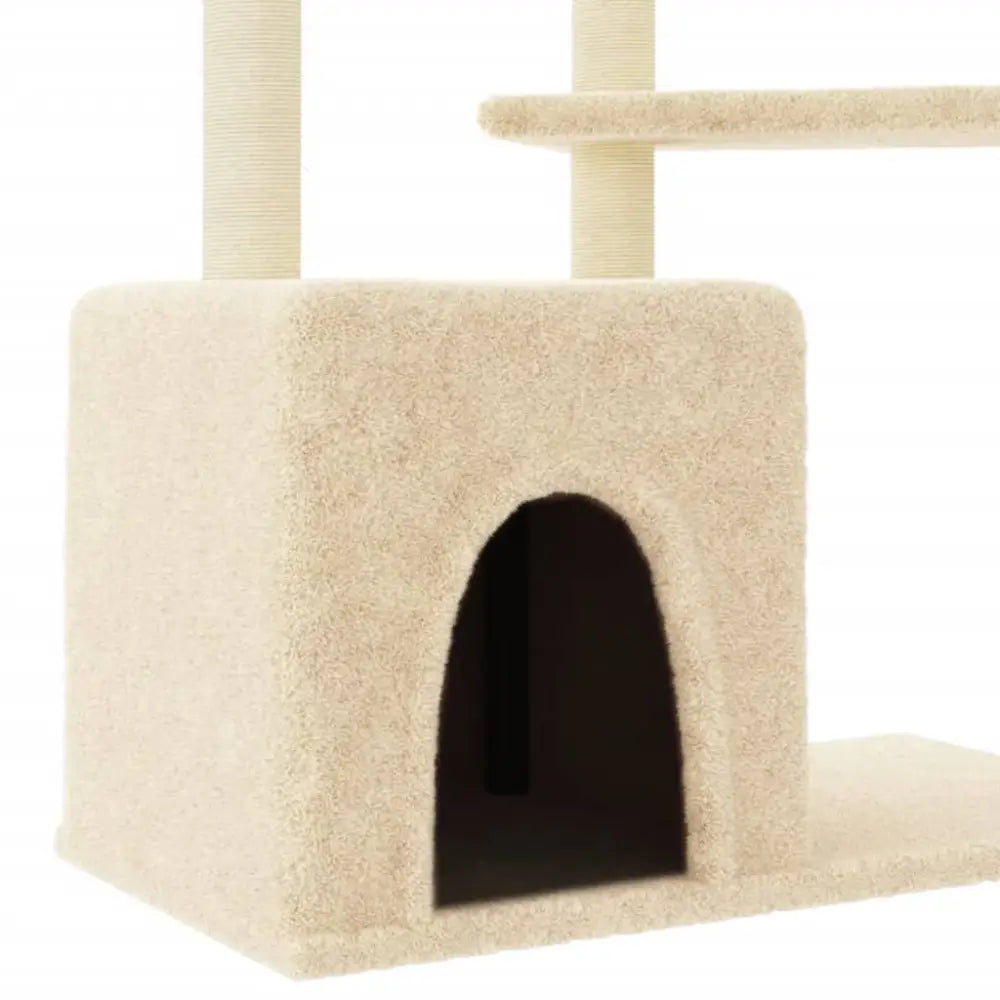 Vidaxl cat tree with sisal scratching posts cream 107.5 cm